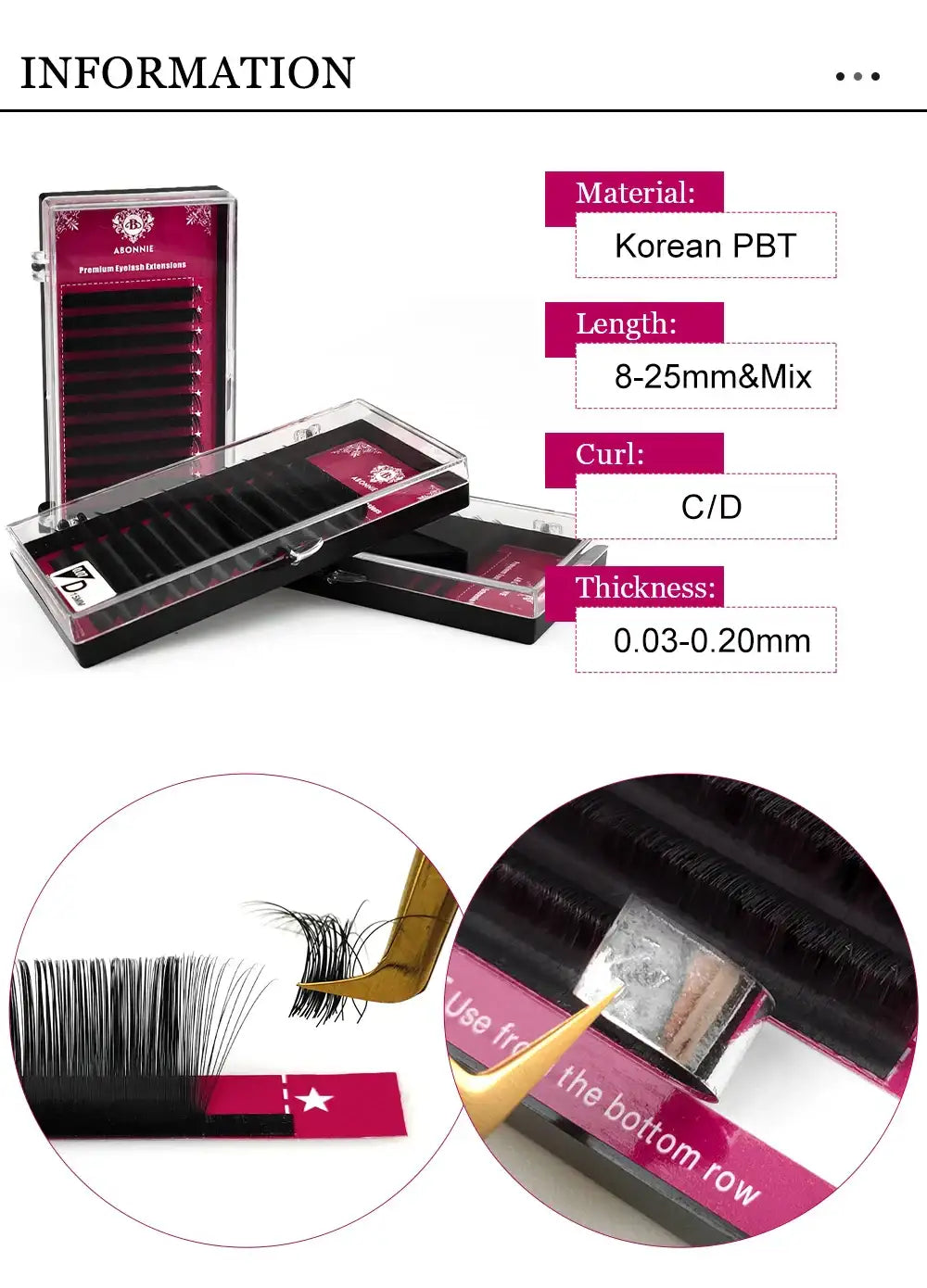 Abonnie Classic Eyelashes Extensions Individual Volume Lashes Fluffy Ultra Soft Eyelash Extensions False Eyelashes Tidesmit