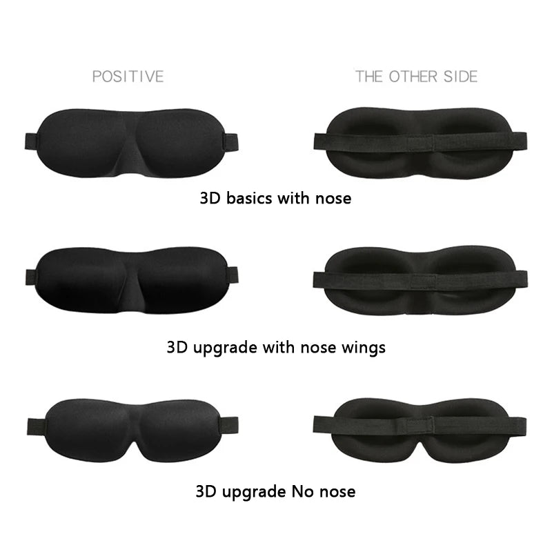 3D Smooth Natural Sleep Mask Fully Adjustable Shoulder Strap Unisex Essential for Travel Peaceful Sleep Blindfold Light Eyepatch
