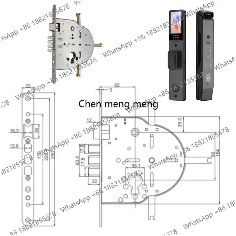3D Face Real-time Intercom Smart Door Lock Palmar vein Camera Intelligent Fingerprint Password Biometric Electronic Key Unlock