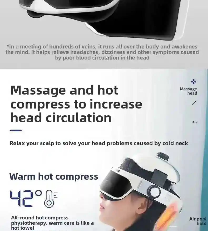 Tidesmit Electric Eye Massager with Heat and Scalp Vibration Therapy Eye Massage Instrument Tidesmit