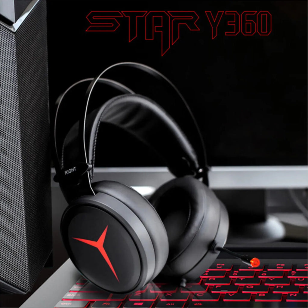 Lenovo Legion Gaming Headset - Over-Ear Wired Audio with Noise-Cancelling Mic Tidesmit