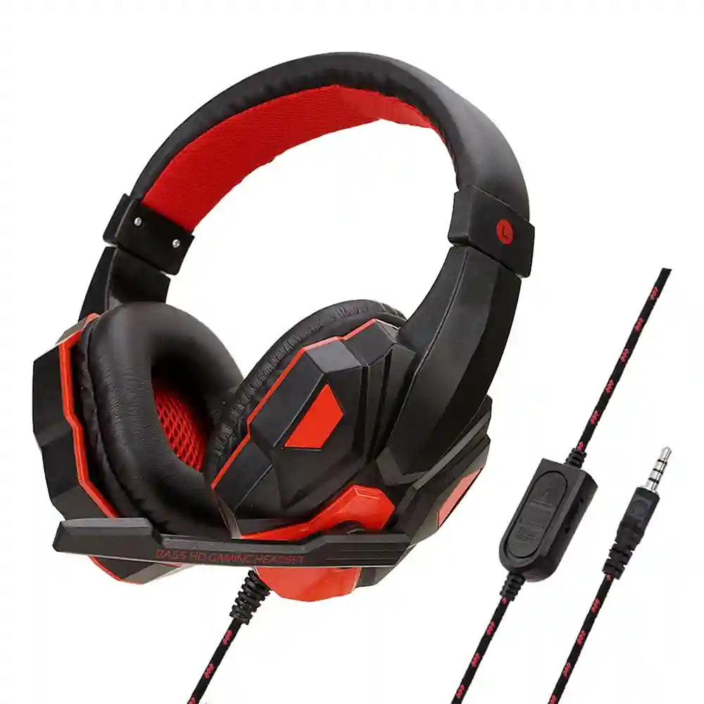 Wired Gaming Headphones with Mic – Adjustable Bass PC Over-Ear Headset Tidesmit