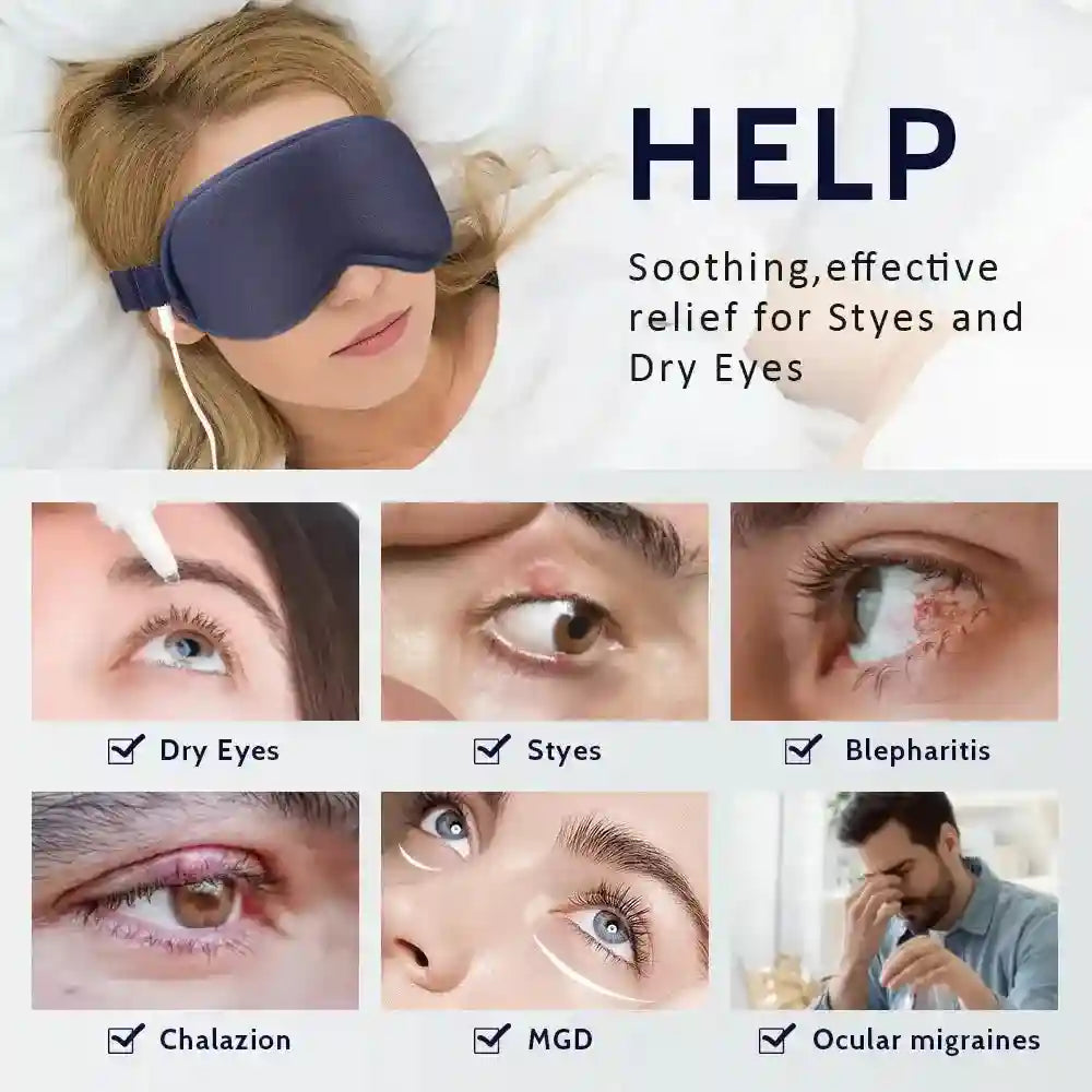 Tidesmit Electric Steam Eye Mask: 3D Rechargeable Heat Massage Therapy Eye Massage Instrument Tidesmit