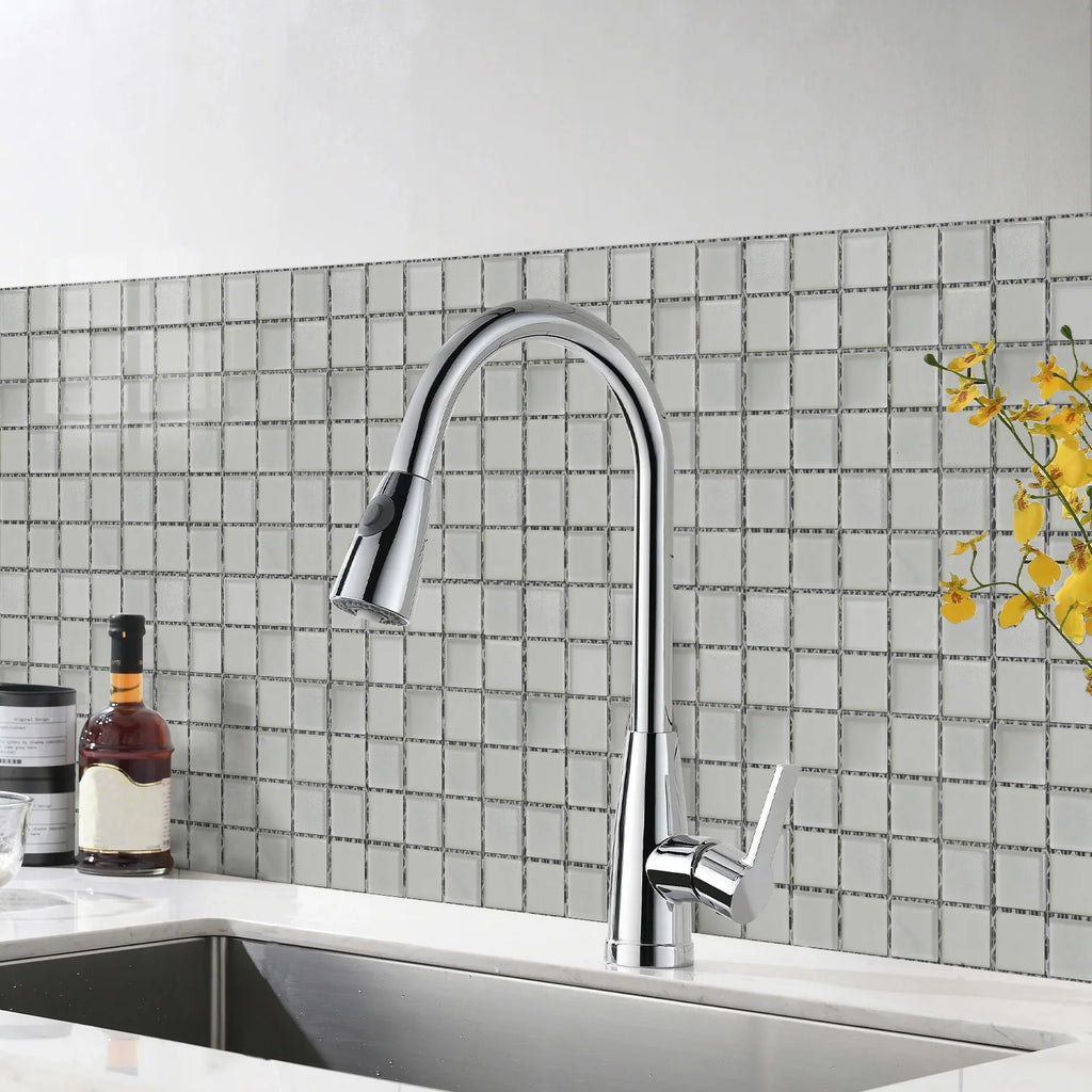 Peel and Stick Mosaic Tile Stickers 6.7x9inch Self Adhesive 3D Thick PE Foam Waterproof Kitchen Bathroom Backsplash Wall Decals