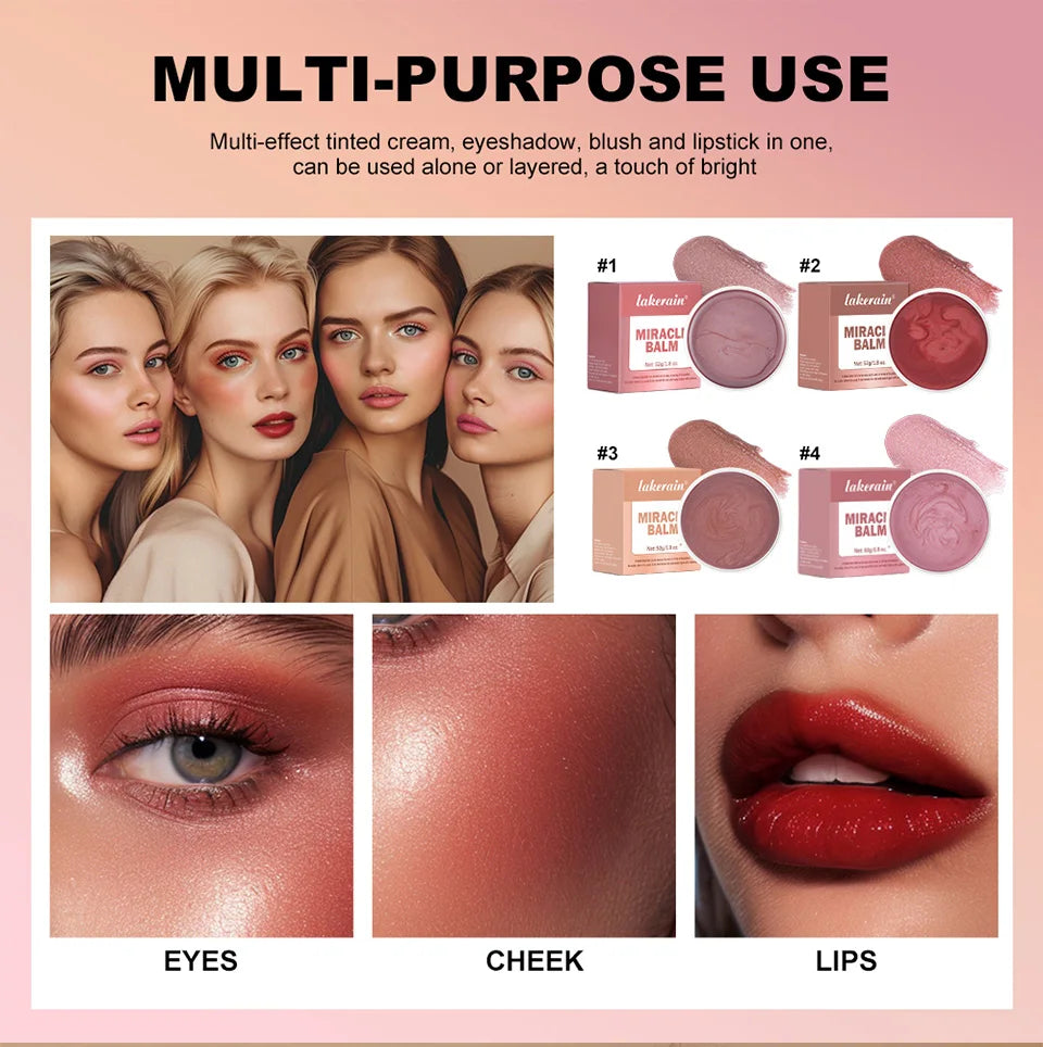 Tidesmit 4-color multi-purpose cream blush and lipstick showing texture swatch for long-lasting Korean face makeup