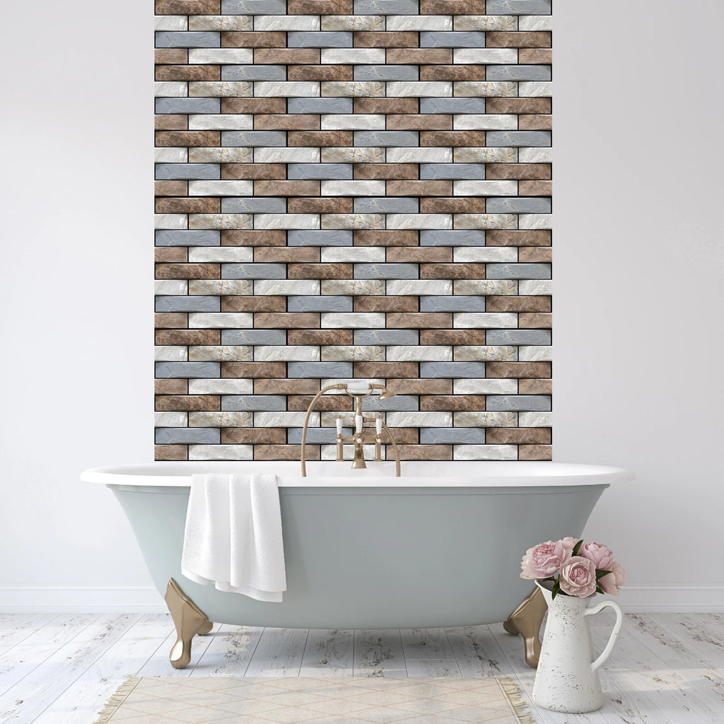 10/20Pcs Peel and Stick Tile Backsplash Thicker Design Marble Tiles 12"X12" Stick on Backsplash Self Adhesive Tiles for Any Room