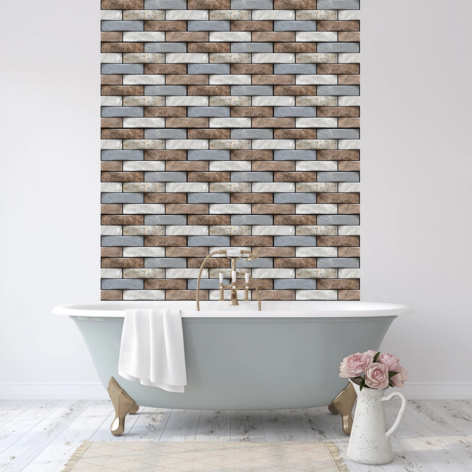 10/20Pcs Peel and Stick Tile Backsplash Thicker Design Marble Tiles 12"X12" Stick on Backsplash Self Adhesive Tiles for Any Room