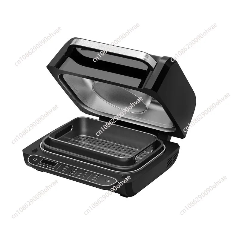 8-in-1 Multifunctional Indoor Smokeless Grill&Air Fryer Built With Smart Thermometer, Household Multi-purpose Cooking Appliance
