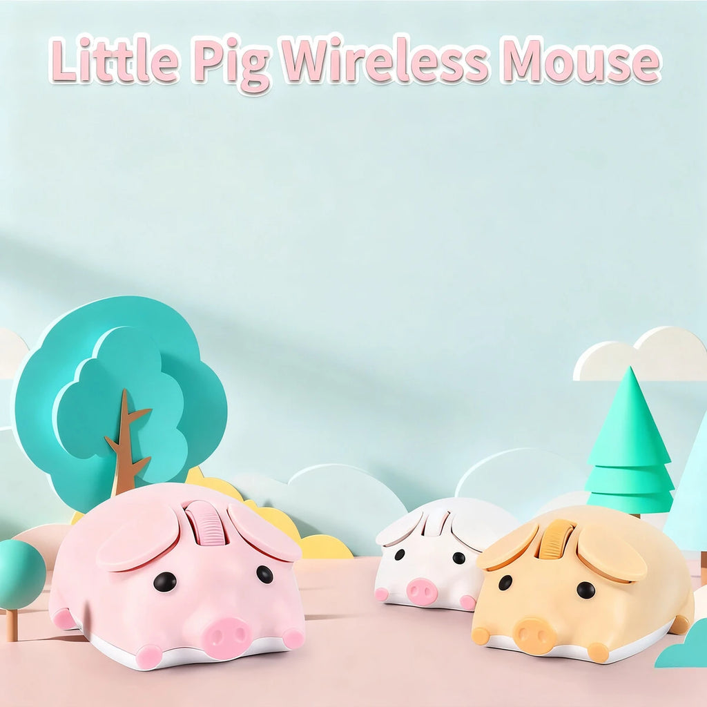 Cute Little Piggy Wireless Bluetooth Dual-Mode Mouse Ergonomics Portable Long Battery Life Office Mause For PC Laptop Kids Gifts