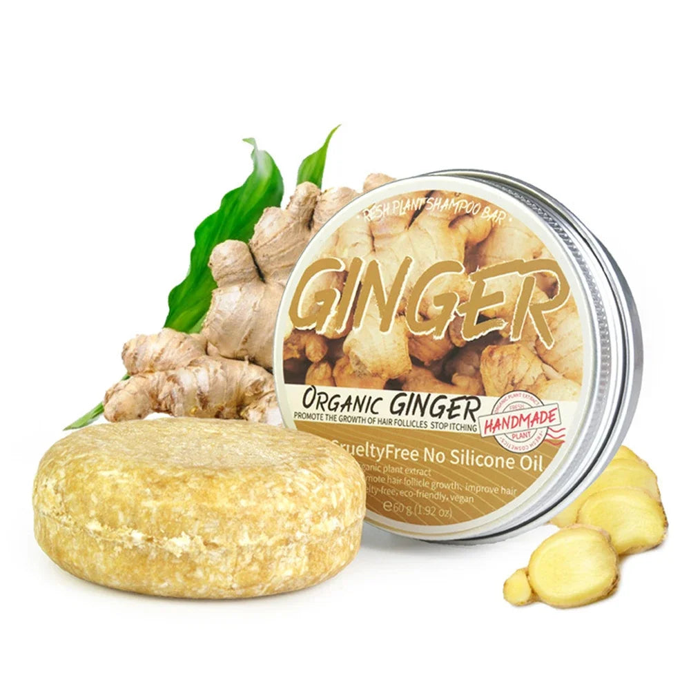 14 Style Ginger Handmade Shampoo Soap Cold Processed Soap Solid Shampoo Bar Pure Plant Hair Shampoos Hair Care Bar Soap