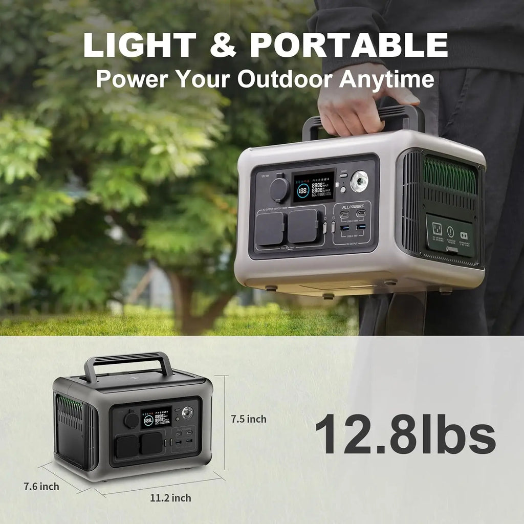 Portable Power Station 299Wh 600W LiFePO4 Fast Charging Battery Tidesmit
