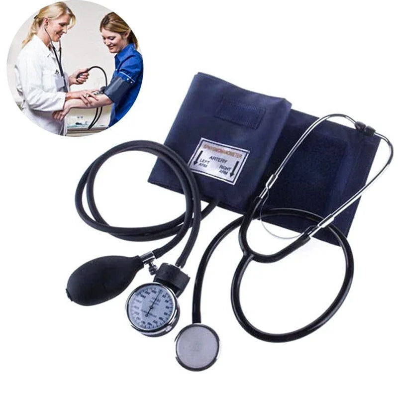 JUSTLANG Medical Manual Blood Pressure Monitor BP Cuff Upper Arm Aneroid Sphygmomanometer Tonometer Meter Tester Device