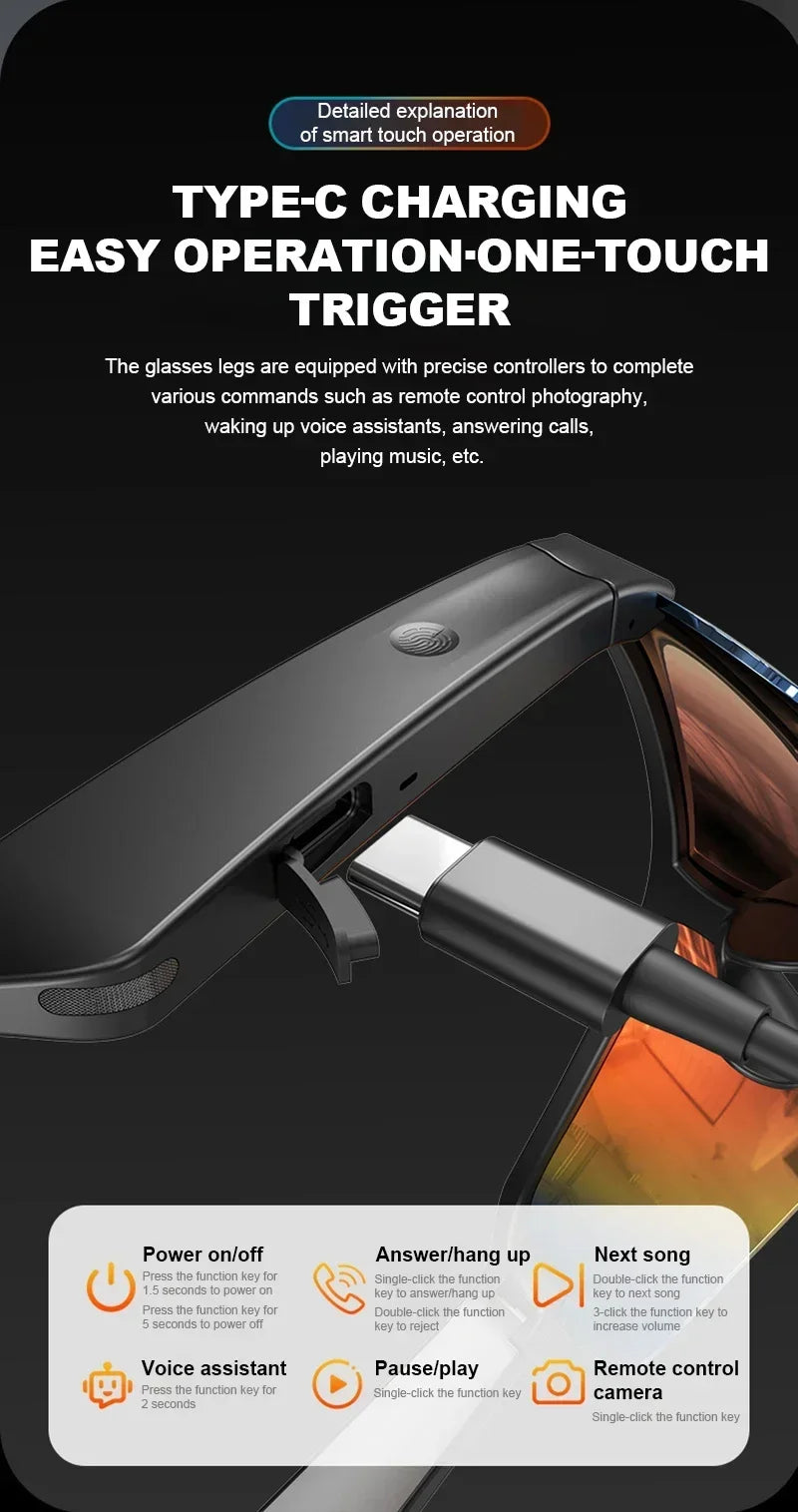 Bluetooth Smart Glasses with Spatial Audio & UV Protection | Tidesmit Tidesmit