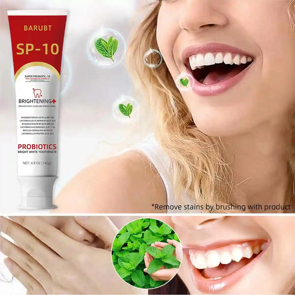 Tidesmit BarUBT probiotic teeth whitening toothpaste for summer oral care and enamel protection