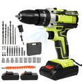 28V Cordless Impact Drill Screwdriver 1350rpm High Speed, Rechargeable Household Power Tool Complete with Matching Drill Bits Set