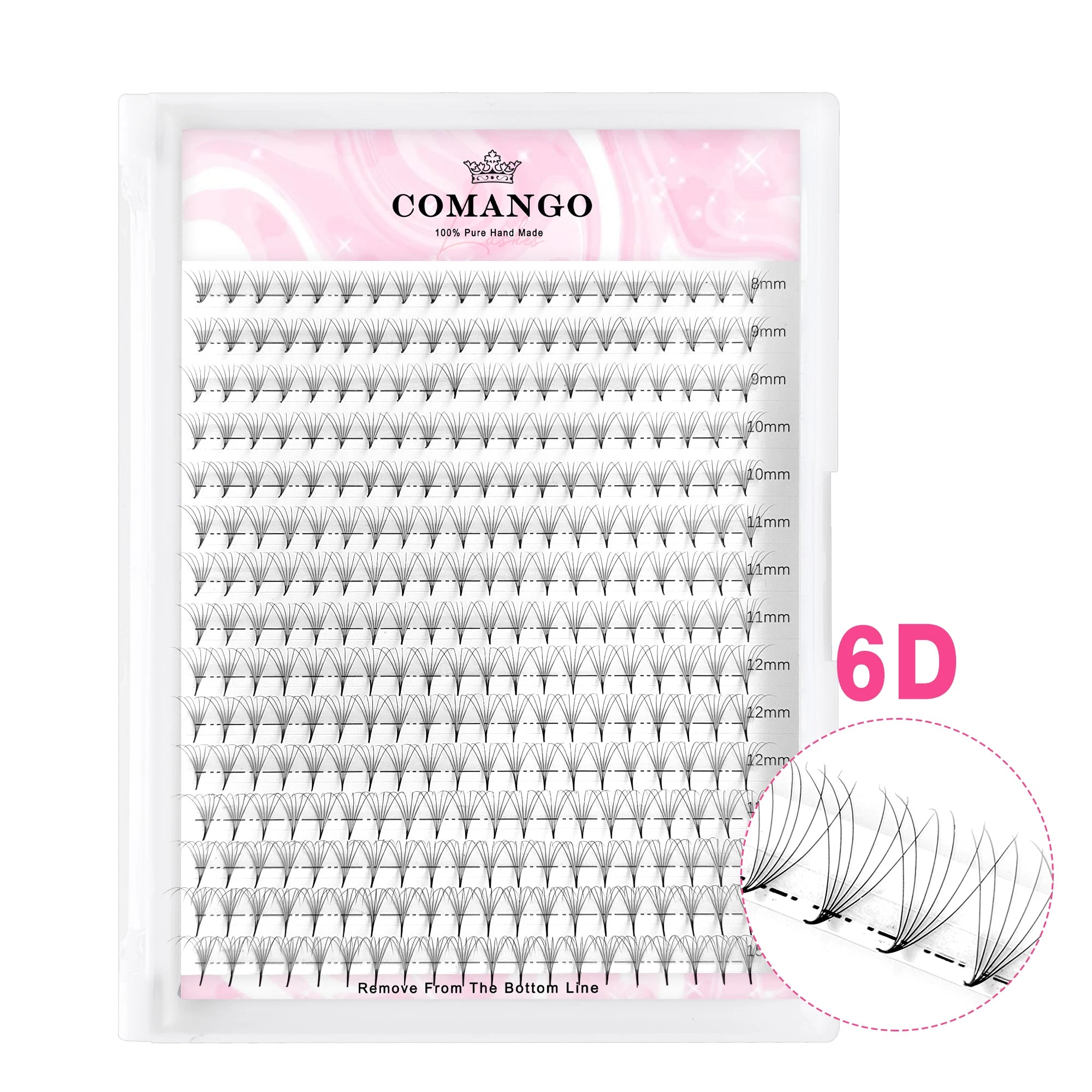 CoMango Wispy Pointy Base Premade Russian Volume Fans 3D 6D 10D 12D 14D 16D Lashes Extension 300 Fans False Mink Eyelashes False Eyelashes 6D 0.07 (300Fans) Tidesmit
