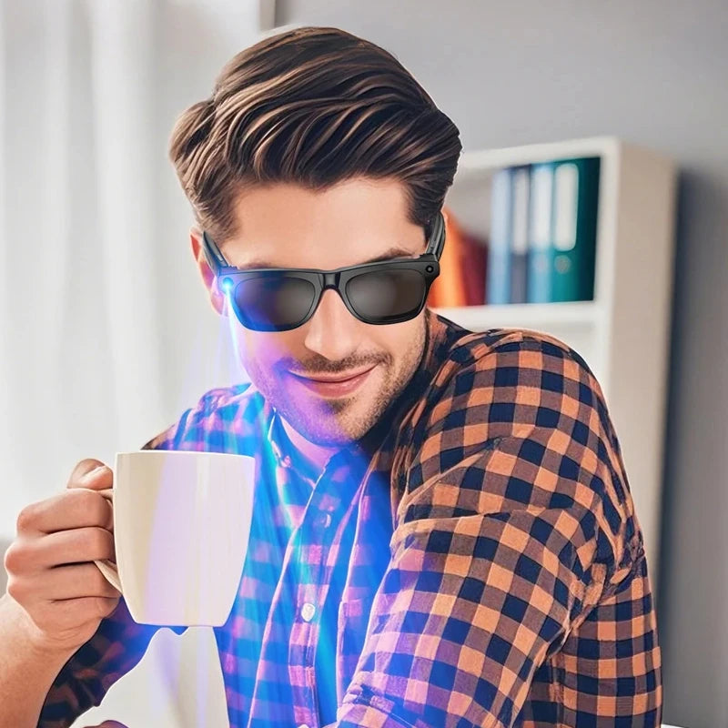 Smart Glasses AI Camera with Bluetooth Audio and Voice Translation Tidesmit