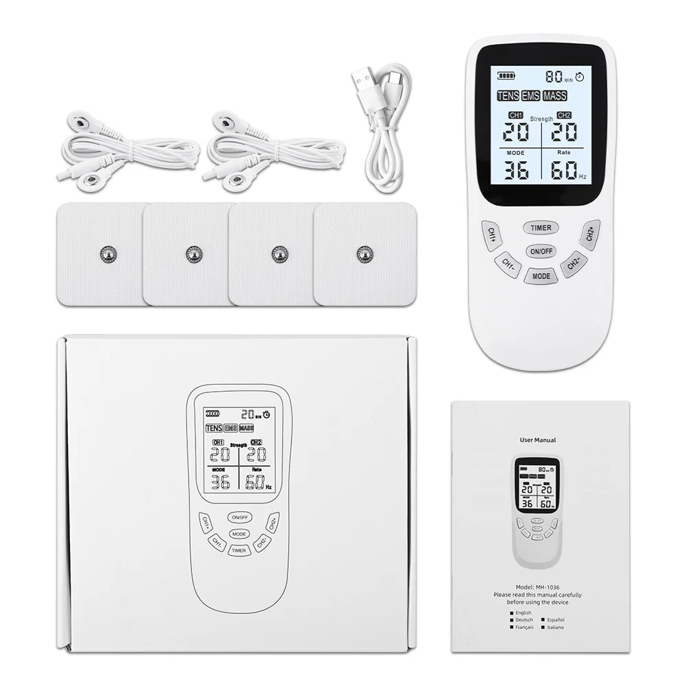 TENS Unit Muscle Stimulator - 36-Mode Portable Rechargeable Massager Body Shaping Massage Equipment White China Mainland