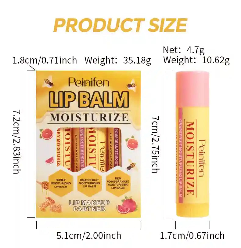 Natural Lip Balm Set: Moisturizing Plant-Based Lip Treatment - 3 Pack Lip Care Tidesmit