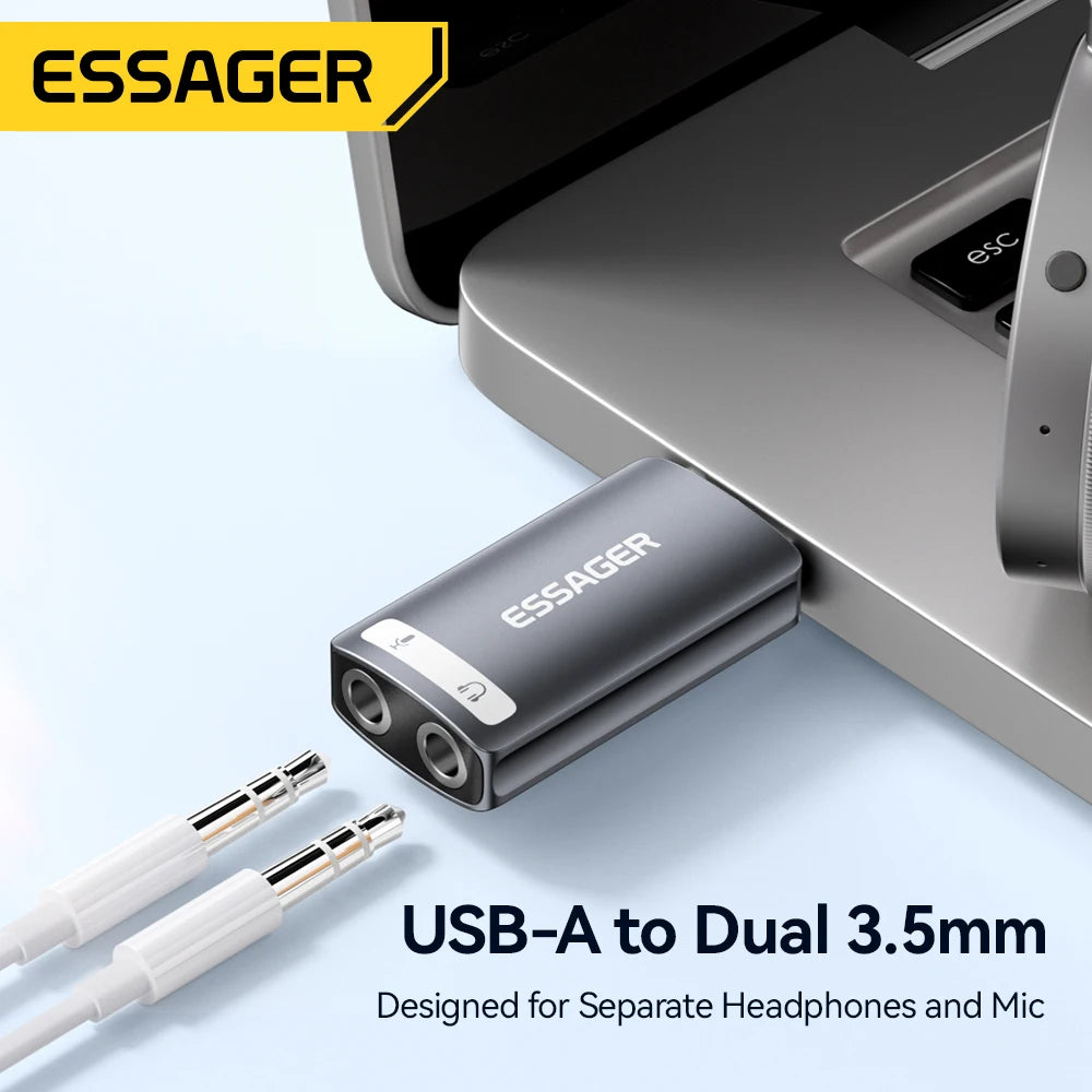 USB to 3.5mm Audio Adapter for Laptop - Dual or Single Jack Tidesmit