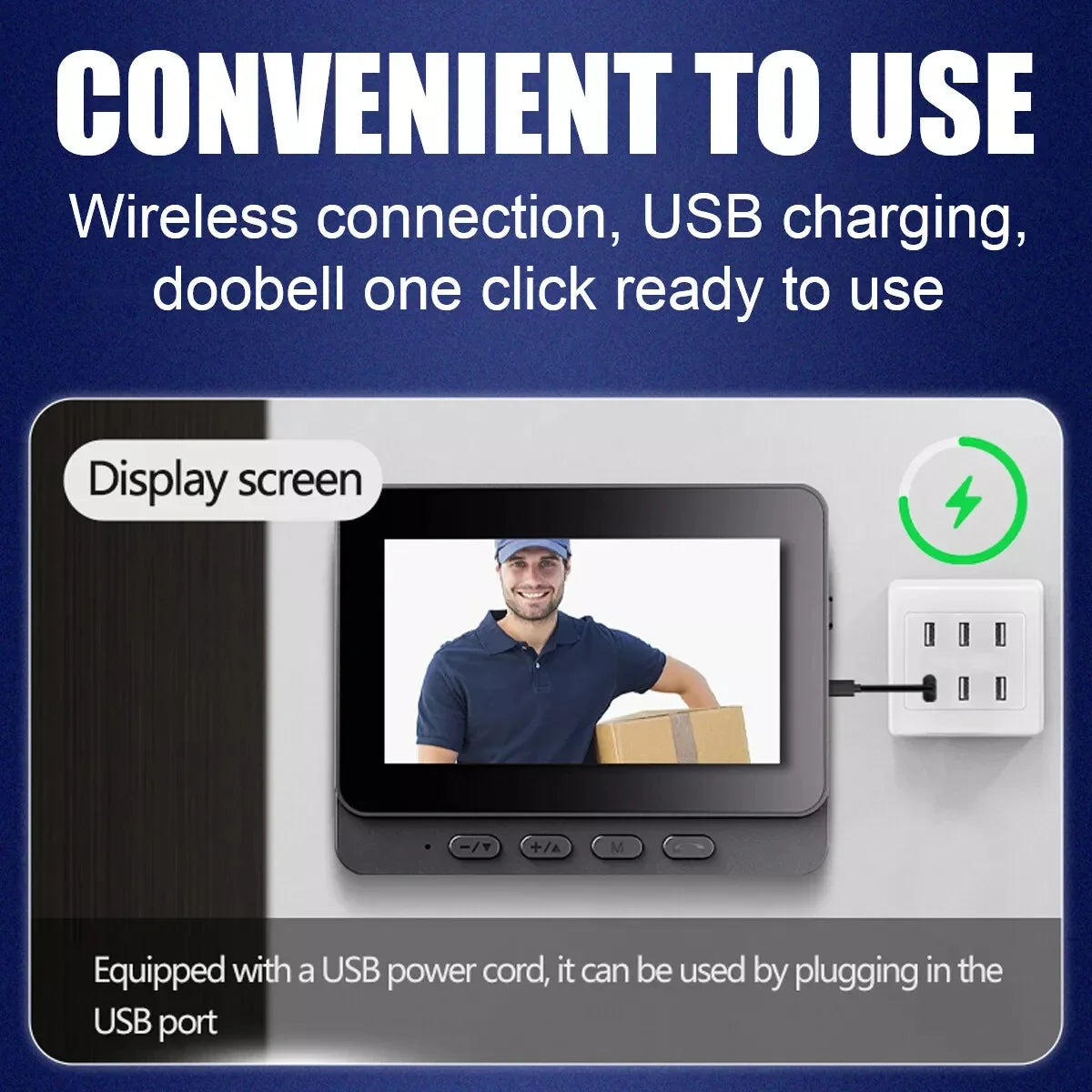 Wireless Wifi Doorbell Camera 1080P Video Intercom Doorbell Waterproof 4.3in IPS Screen Home Security Door Bell IR Night Vision