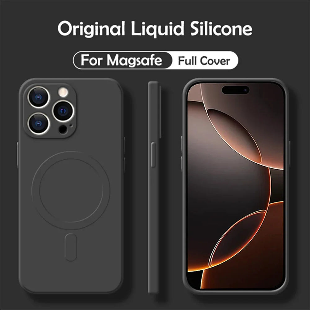 Magnetic Silicone iPhone Case - Shock-Absorbing MagSafe Cover for iPhone Tidesmit