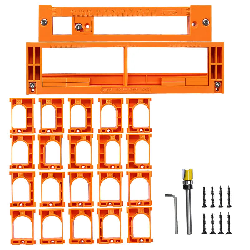 Adjustable Hinge Routing Jig Invisible Door Hinge Mortising Template Precision Woodworking Locator for Door Hinge Installation