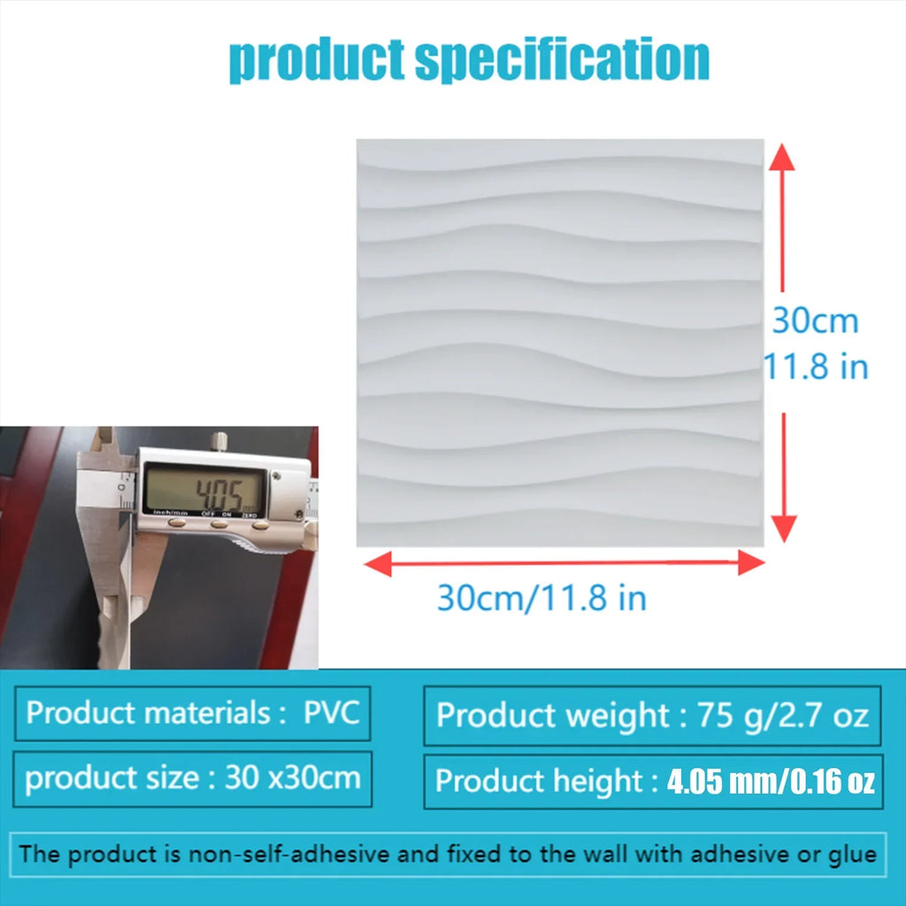 10PCS 30x30cm Wall Sticker 3D Wall Panels Indoor Wall Decoration For Living Room Bedroom Hotel Office Mural Tile-Panel-Mold