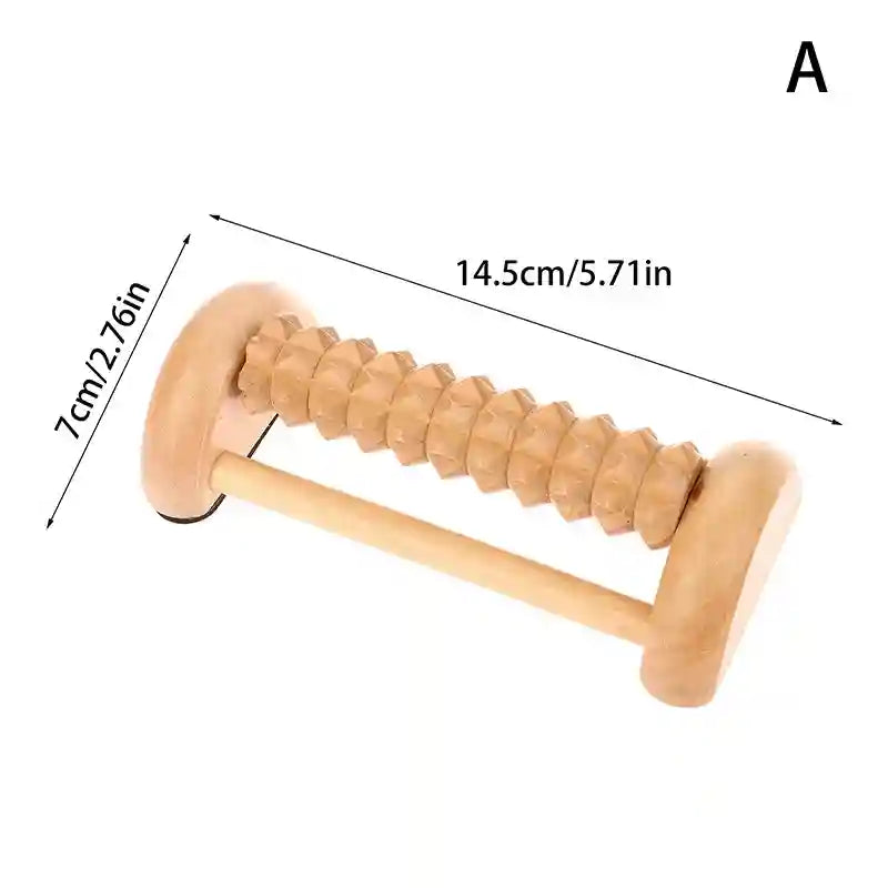 Wooden Foot Massager Roller | Deep Tissue Reflexology Tool Massage Roller A Tidesmit