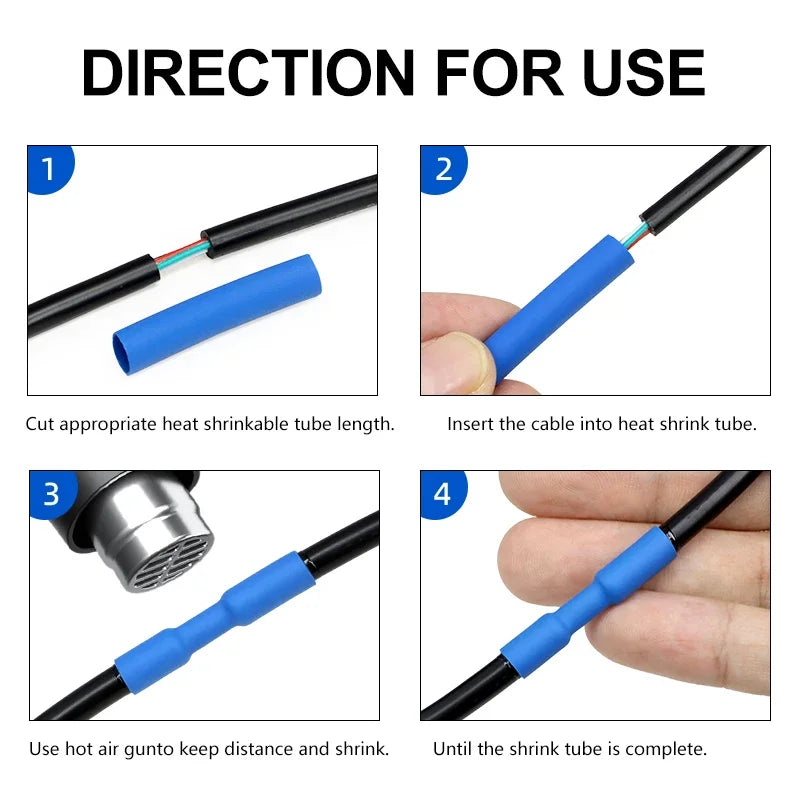 1~10m 3:1/4:1 Ratio With Glue Heat Shrink Tube ID 1.6mm - 50mm Adhesive Lined  Dual Wall Polyolefin ﻿Wrap Cable Protect Sleeve