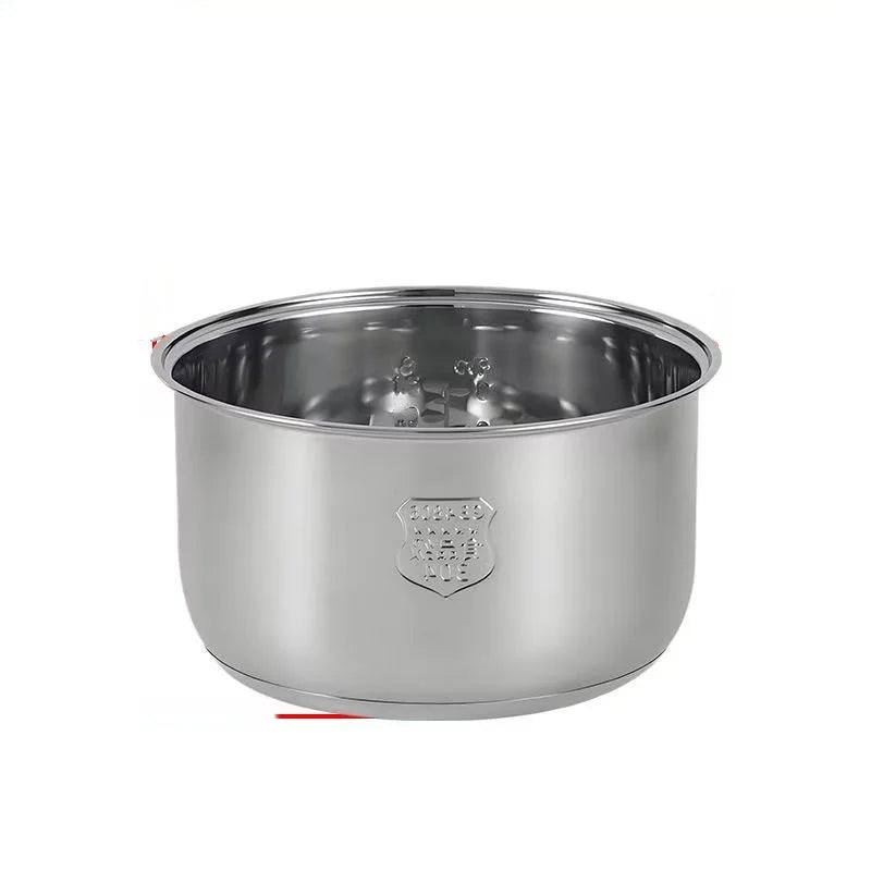Stainless steel rice cooker inner pot with embossed emblem