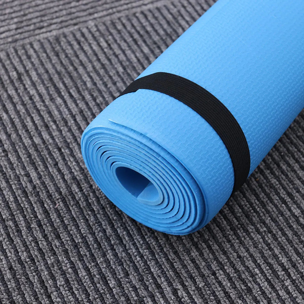 Anti-Slip Eva Yoga Mat Blue Portable Fitness Mat for Hot Yoga Pilates Aerobic Camping Exercise Stretching Routine Joint Support