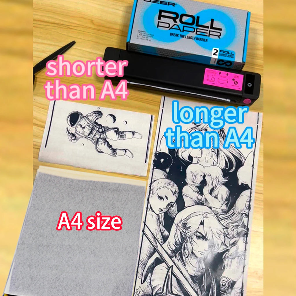 Tattoo Transfer Paper for Thermal Printers - 100 Sheets High Precision Permanent Makeup Machines Tidesmit