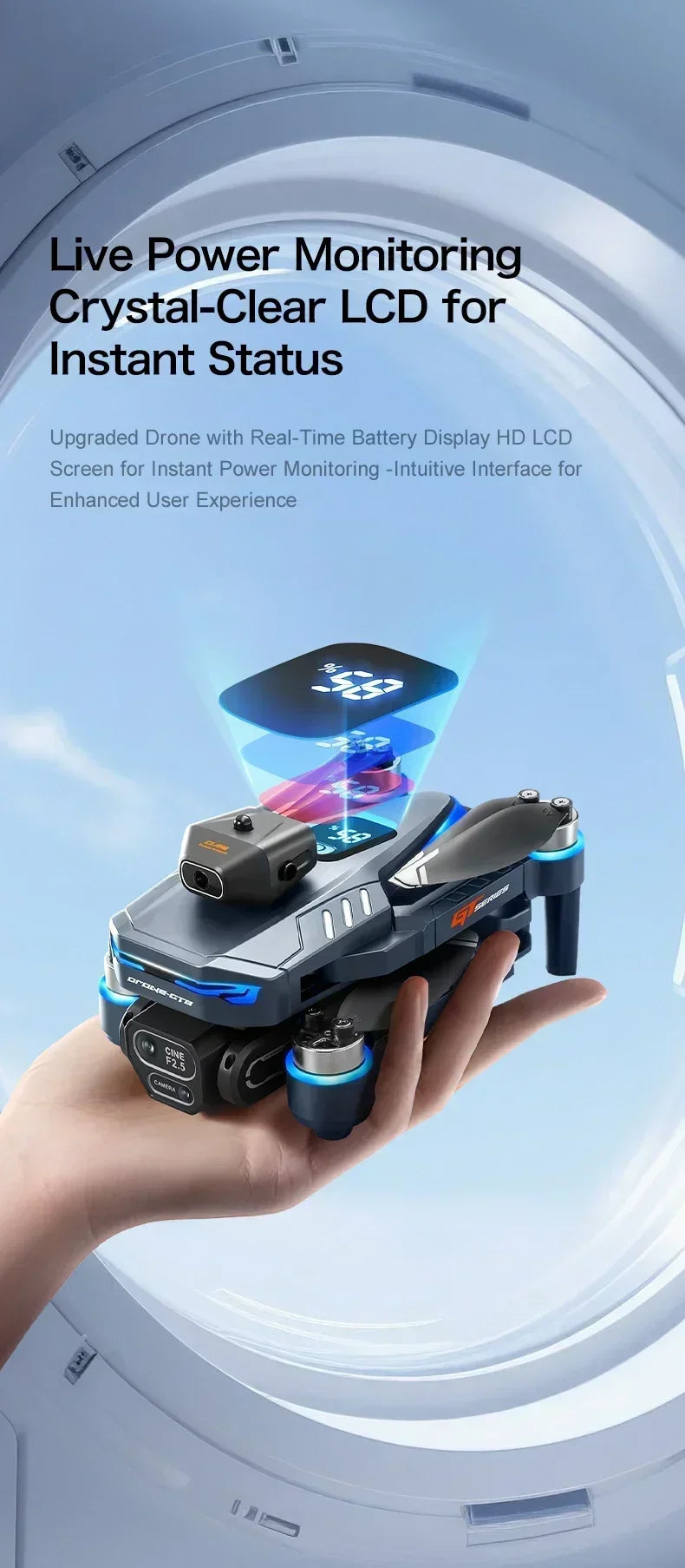 GT8 Dual Lens Camera Drone - 8K GPS Obstacle Avoidance Foldable Drone Tidesmit