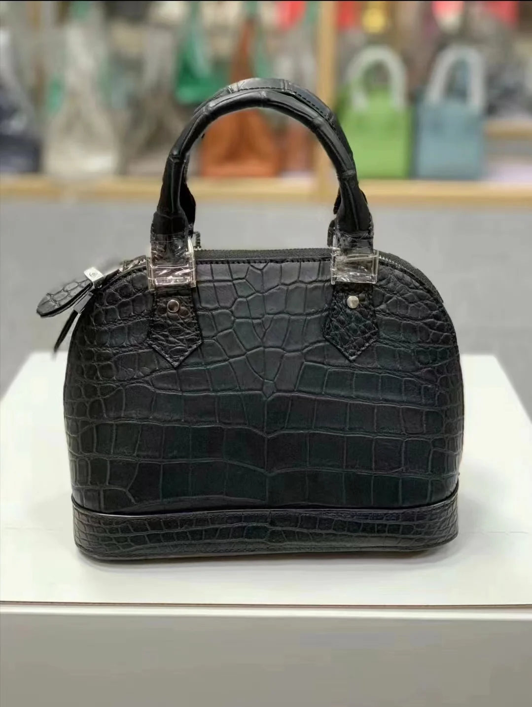2024 New Luxury Crocodile Skin Lady's Handbag Fashion Genuine Leather Women Bag Large Capacity Shell Bag 45