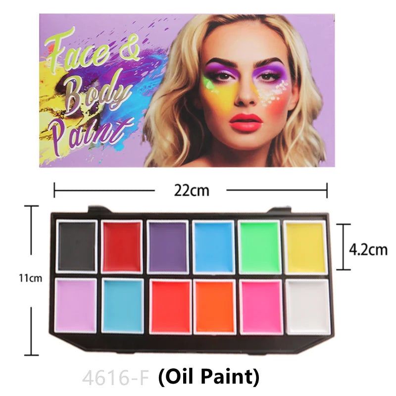 Tidesmit 12 color water-soluble face and body paint palette for Halloween carnival cosplay makeup artistry