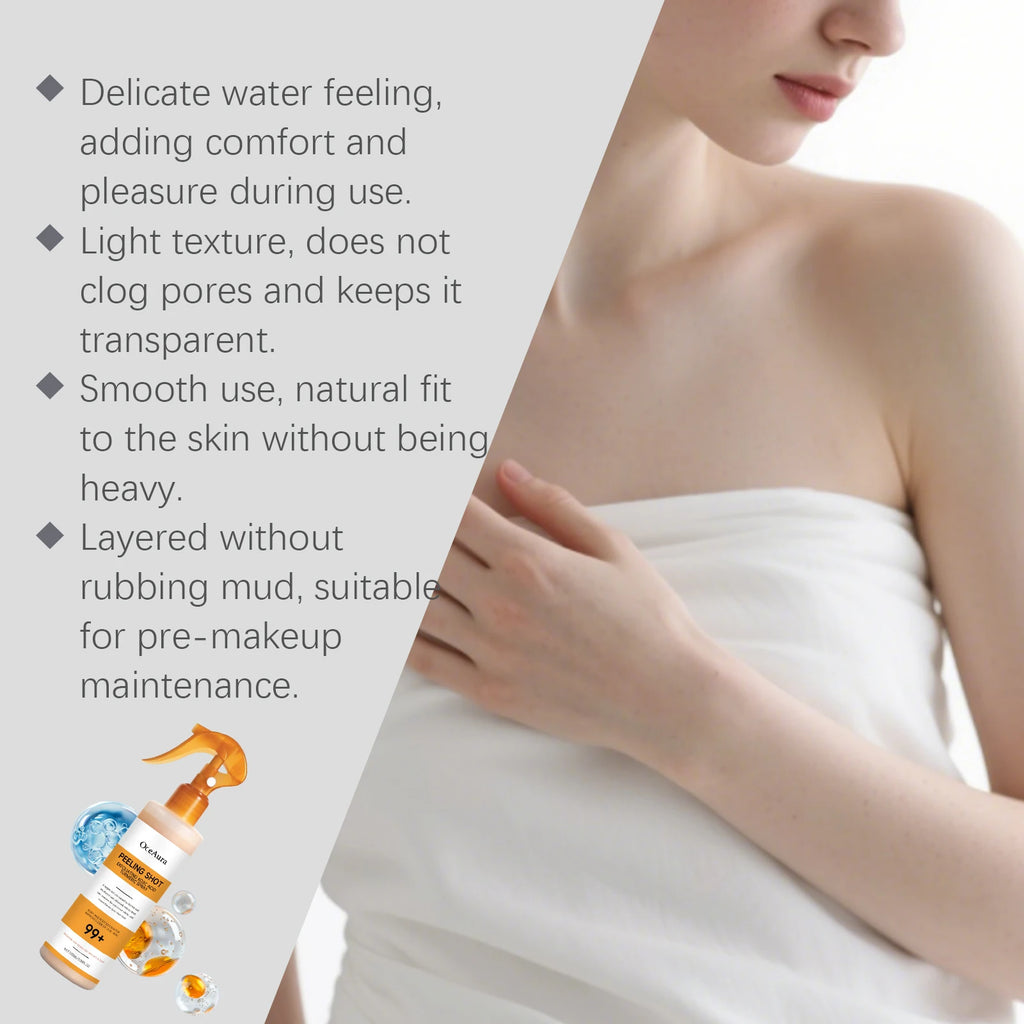 Easy Spray On Body Exfoliator Kojic Acid Turmeric Formula for Dark Elbows Improves Skin Texture & Dullness Rinse Off Gentle Peel