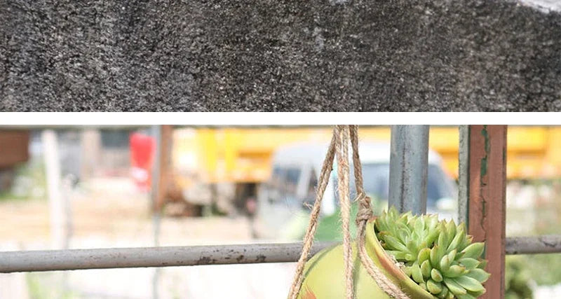 4PCS Outdoor Home Garden Hanging Flowerpot Ceramic Vertical Flowerpot Plant Succulent Flowerpot Vase Wall Railing Decoration