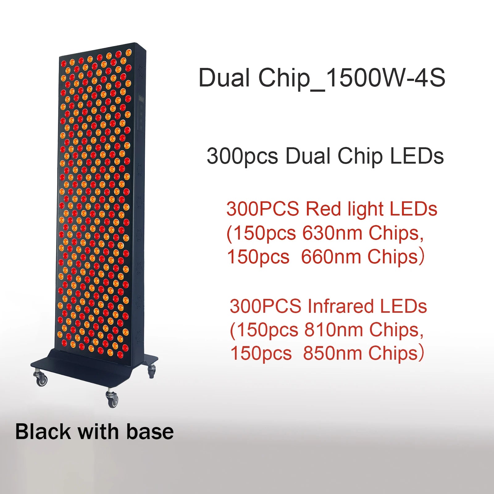Dual Chip Red Light Therapy Panel Lamp 630nm 660nm Near Infrared Therapy Light 810nm 850nm LED Beauty Devices for Face and Body