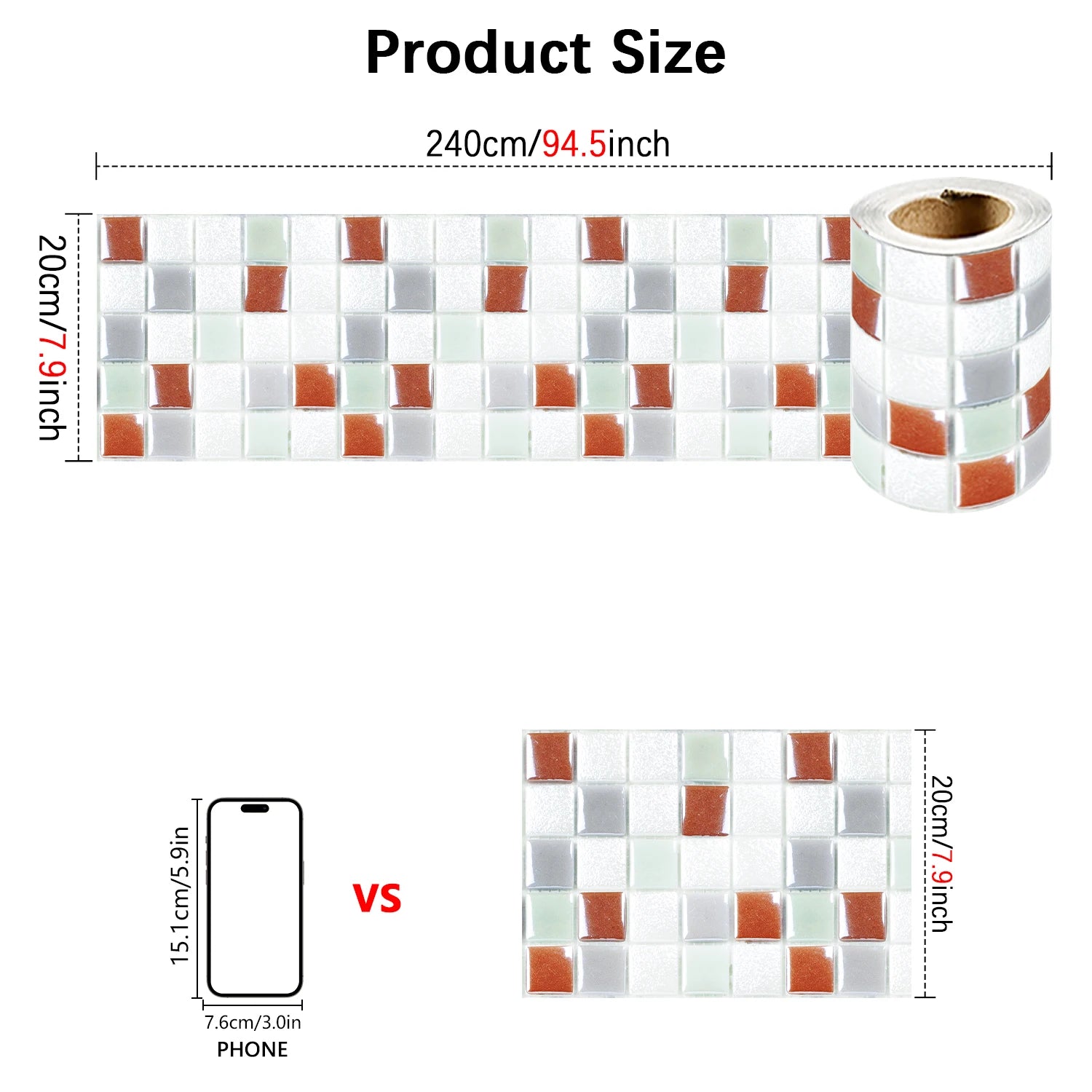 26 Styles 2D Mosaic Tiles Wall Sticker Waist Line Skirting Strip Peel & Stick Bathroom Kitchen Backsplash Home Decor Wall Decals