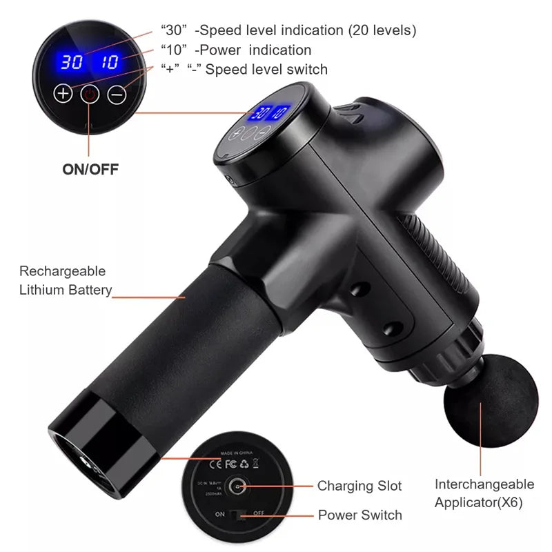 Deep Tissue Massage Gun - Portable Electric Muscle Relief Device Body Shaping Massage Equipment Tidesmit