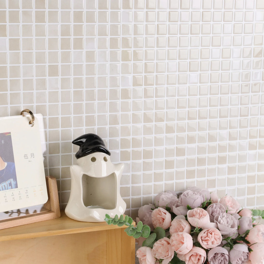 10 Sheets Brick Wall Stickers 3D Mosaic Patterned Vinyl Tiles Marble Textured Surface Wallpaper For Home Application