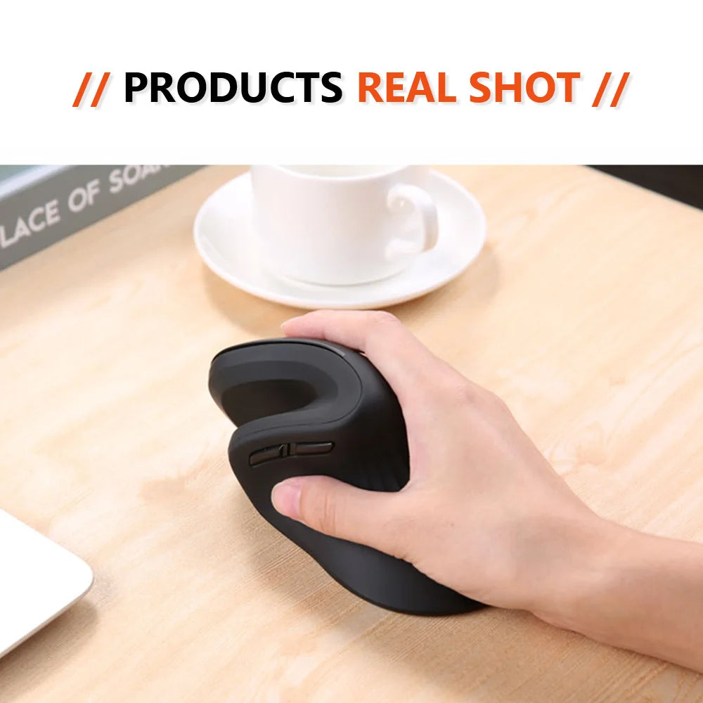 DAREU Ergonomic Vertical Wireless Mouse 2.4Ghz Optical Skin 6 Buttons Comfortable Gaming Mice with Adjustable DPI For Computer