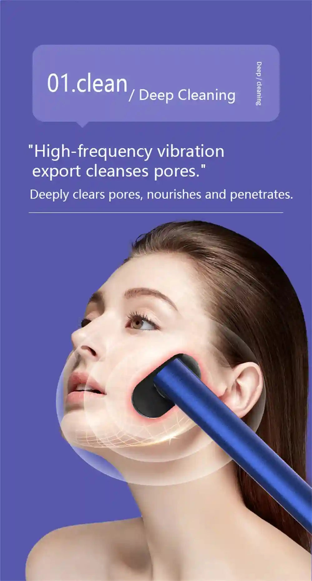 Tidesmit Microcurrent LED Face Massager Wand - Portable Skin Tool Massage Roller Tidesmit