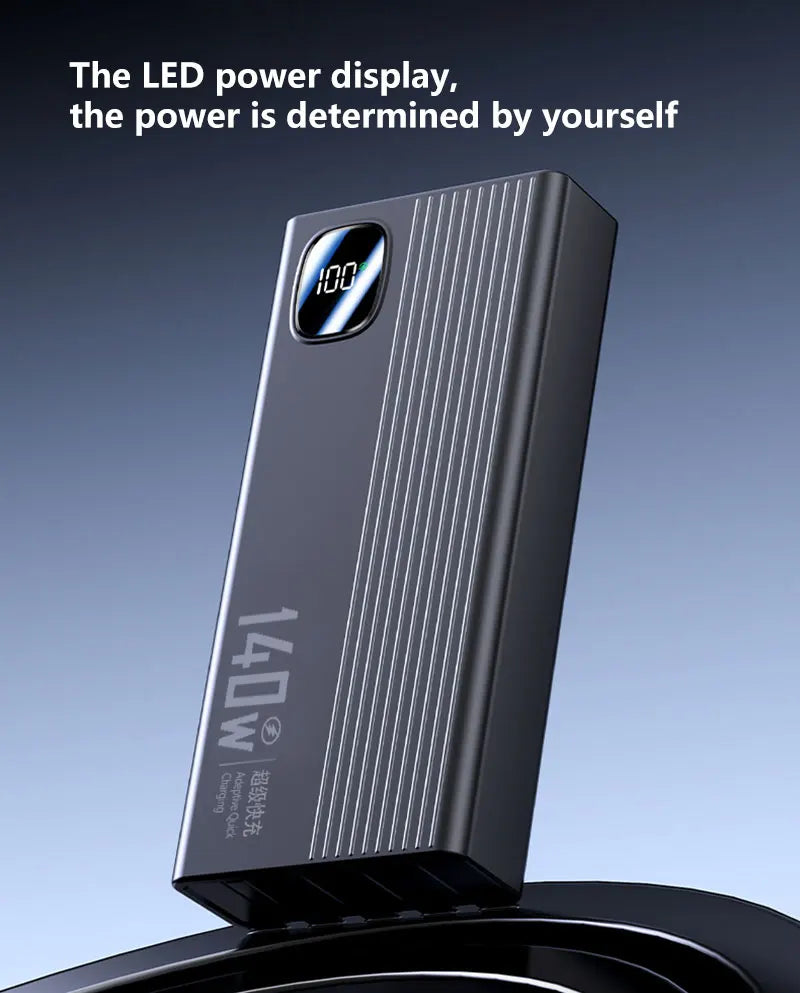 Portable Charger with 4-in-1 Cables - High Capacity Power Bank 50000mAh+ Tidesmit