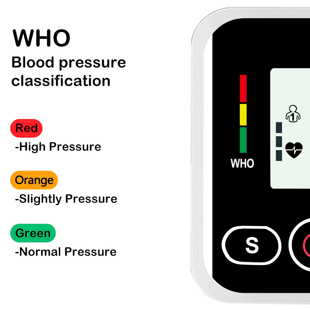 Portable Tonometer Digital Tensiometer Heart Rate Monitor Recharge Arm Blood Pressure Monitor BP Automatic Professional