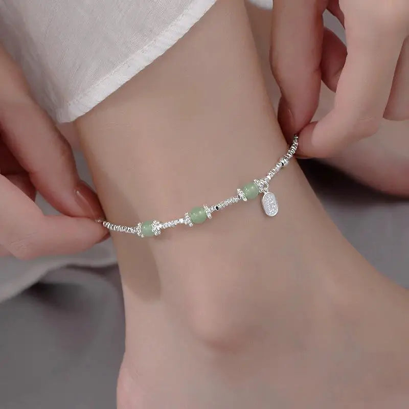 925 Sterling Silver Koi Fish Anklet Rope for Women Girl Cute Fashion Summer Jewelry Dropshipping Wholesale