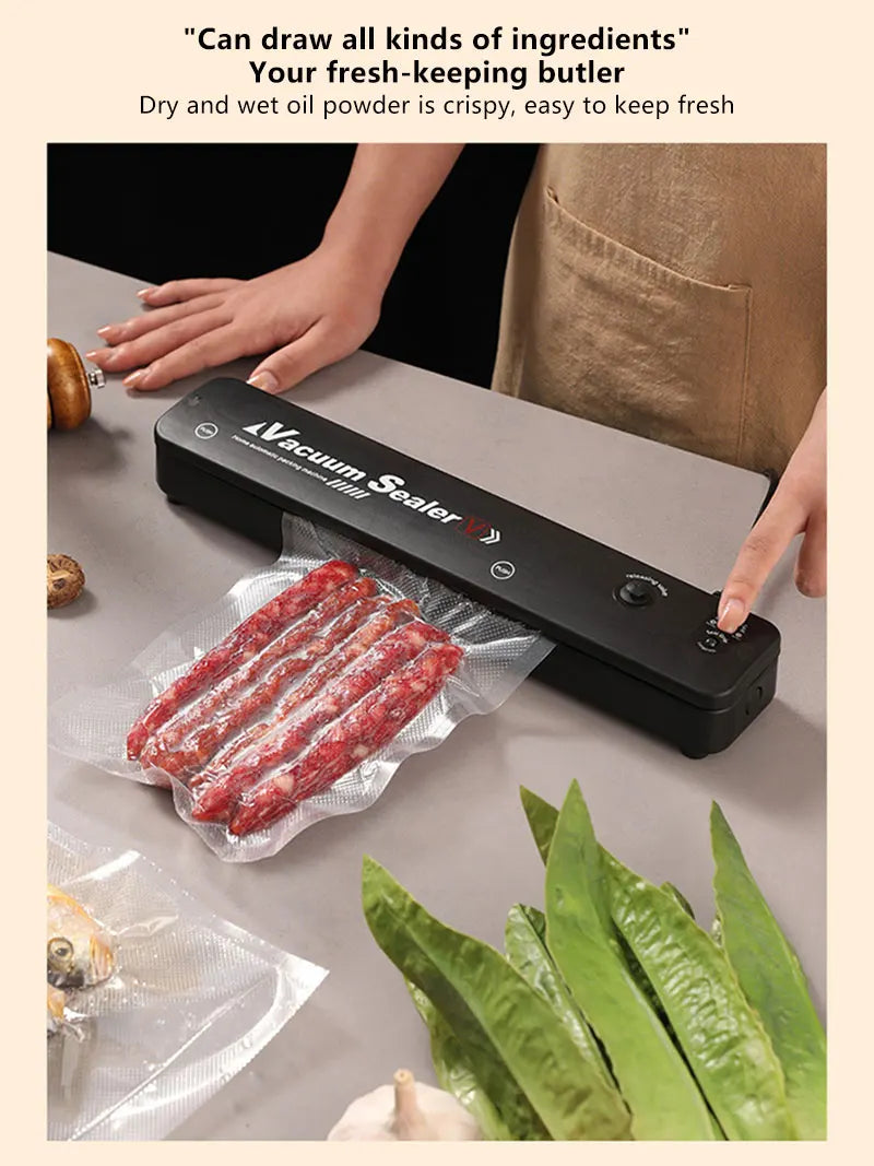 Food Sealing Portable Home Vacuum Kitchen Helper 220V Automatic Packaging Machine Food Vacuum Sealing Machine New