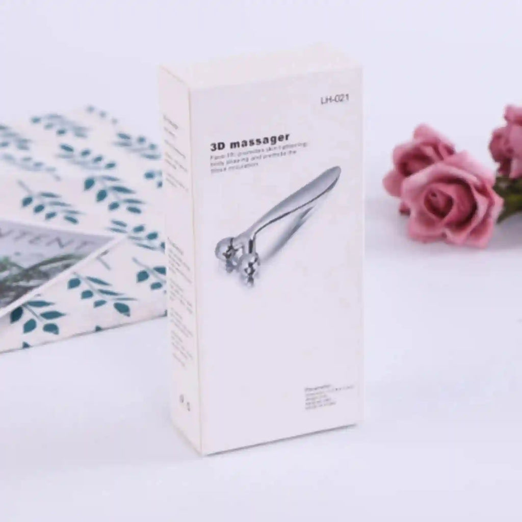 3D Roller Face Massager: Silver Slimming Tool for Facial Toning Eye Massage Instrument Tidesmit