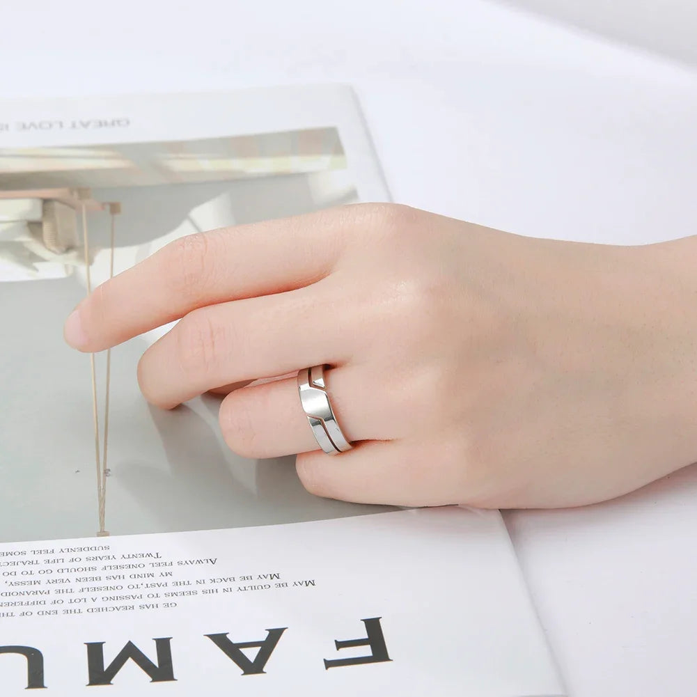 Stainless Steel Couple Health Monitor Rings - Durable Wellness Wearable Tidesmit